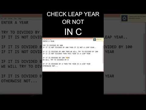 How to Check Leap Year in C | Simple C Program #Shorts #ytshorts #ExosisSoftware