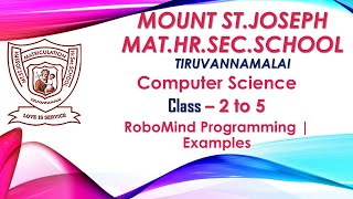 Class 2 to 5 | Computer Science | RoboMind Programming |Examples