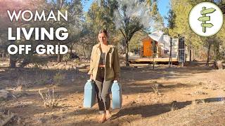 Woman Living Off-Grid in the High Desert in an ULTRA Tiny Yurt Home
