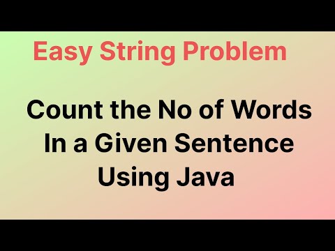 No Of Words In A Given Sentence || JAVA || Easy JAVA Problem