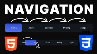Modern Animated Navigation Bar in HTML & CSS | Smooth Menu Hover Animation Effects