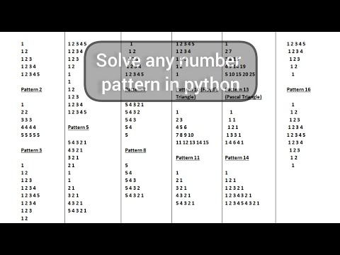solve any number pattern program in python #coding #python