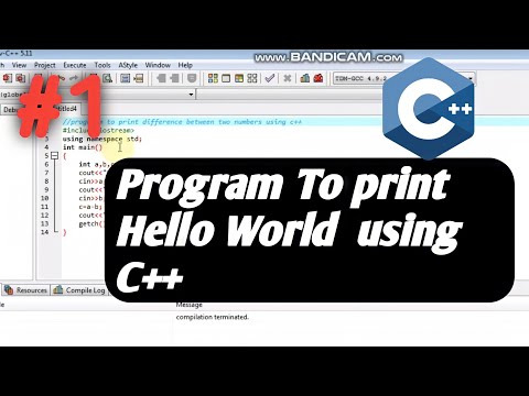 c++ first program print hello world in c++
