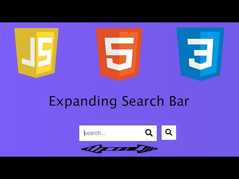 HTML expanding Search Bar tutorial | HTML CSS Javascript