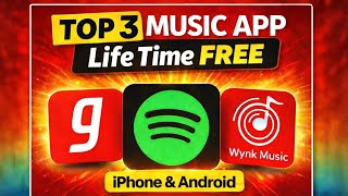 top 3 free music app for iphone & android life time | best free music app|free music apps for iphone