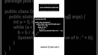 JAVA INTERVIEW QUESTION