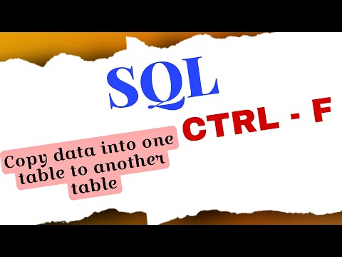 Copy Data from One Table to Another Table  in  SQL Tamil || SQL Tutorial for Beginners ||SQL