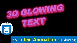 CSS 3D Text Animation 3D Glowing