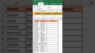 Use Flash Fill in excel #excel#exceltips#exceltricks#shortvideo#shorts#shortsviral#flashfill