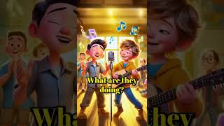 🎤 What Are They Doing? | Learn English Through Fun Shorts 🎸