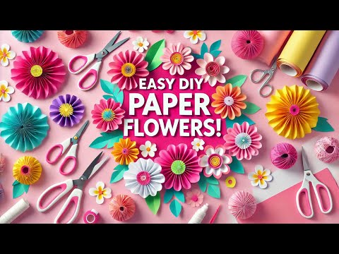 How to Make Beautiful Paper Flowers   Easy DIY Craft in 5 Minutes! #DIY #PaperFlower #5MinuteCrafts