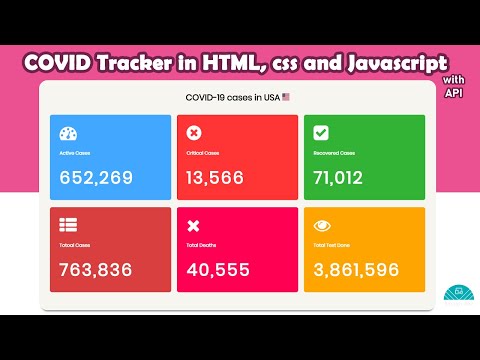 COVID-19 tracker with HTML, CSS and JAVASCRIPT || Implementing free api