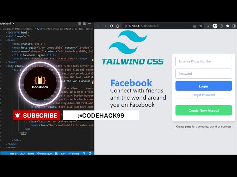 How To Create A Facebook Login Page UI Design with Tailwind CSS - No Talking