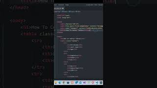 Creating table in HTML | Html table Tag #html #css #website #webdevelopment #javascript