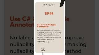 Tip 49 of 100: Use C# Nullable Annotations  #coding #codinghacks #programminglanguage  #exam