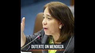 Duterte on ex-COA commissioner Mendoza: 'She can't lecture me'