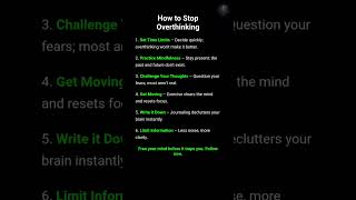 How to Stop Overthinking? #Mindset #Psychology #Focus #MentalStrength #Discipline