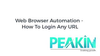 Web Browser Automation - How To Login Any URL Using Web Elements