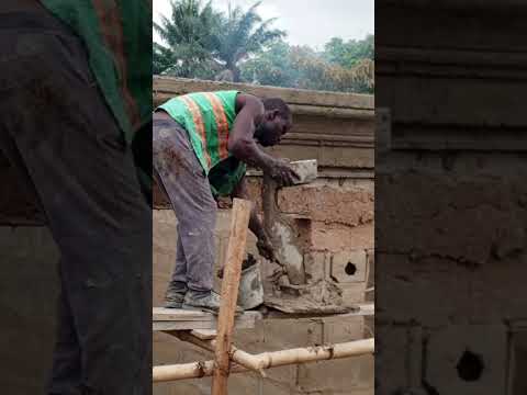 intelligent Nigeria worker make durable parapet #creativity #construction #ideas