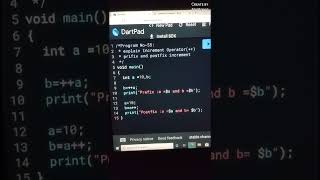 increment operator (++) prefix and postfix increment in Dart 🔥
