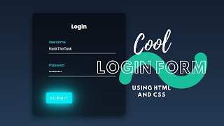 Login Form With Neon Hover Animations Using HTML and CSS