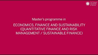 Economics, Finance and Sustainability - Presentation