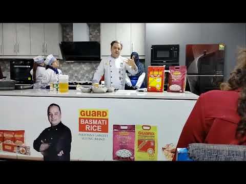 Chef Mehboob with Guard Rice cooking workshop at Cothm college Garden Town Lahore
