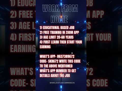 work from home job, part time job 2025,free Job,zero investment job, #getjob,#jobguarantee #homejobs
