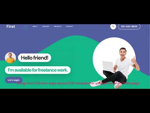 First Portfolio is one-page layout CSS template for your personal portfolio page.