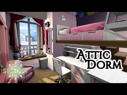 Attic Dorm | Relaxing The Sims 4 Stop Motion Speed Build