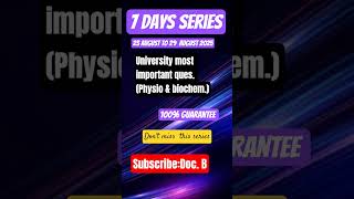 7 days series #mbbs #bds #bams #bpt #bpharma #physiology #biochemistry #1styear #universityexams