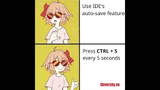 Auto-save out, CTRL + S every 5 secs in! 😂 Like & sub! #TechHumor #DevStruggles