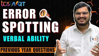 TCS 2025 - ERROR SPOTTING | TCS Verbal Ability Preparation