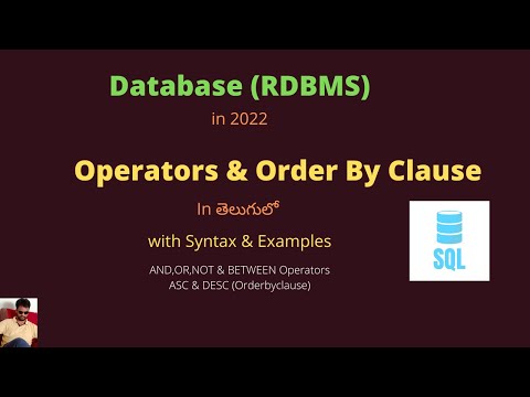 5.SQL | Operators and OrderbyClause in telugu | AND,OR,NOT,BETWEEN |ASC,DESC |#tvstreetechnologies