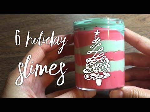 6 MORE HOLIDAY SLIMES! DIY WINTER THEMED SLIMES