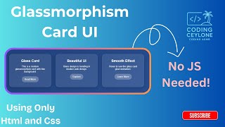 Glassmorphism Card UI Design | Modern Glass Effect Using Only HTML & CSS (No JavaScript)