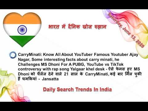 "भारत में दैनिक खोज रुझान" 13-06-2020