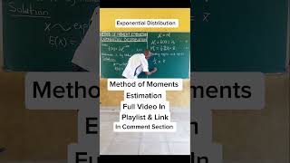 Method of Moments Estimation for Exponential Distribution: #methodofmoments  @content-academy