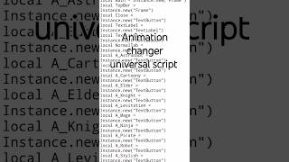 Animation changer universal script for #roblox