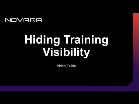 How to Hide Training Visibility | EHS Software | Health & Safety Management Software