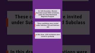 Western Australia Invitation Round: 5006 candidates invited