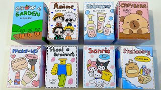 [💸paper diy💸] ROBLOX, SANRIO, SKINCARE, MAKE-UP, SATATIONERY, ANIME, CAPYBARA BLIND BOX unboxing!