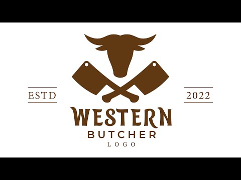 How can we Make Butchery meat shop vintage logo in Adobe Illustrator By Learn New with Ayesha