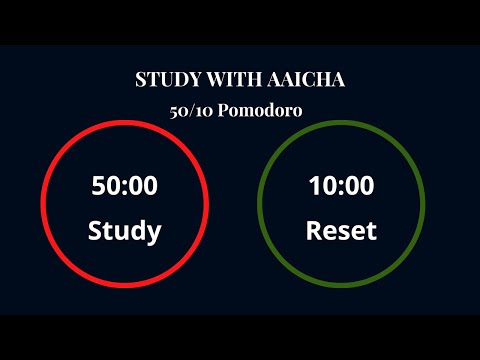 3 HOURS STUDY TIMER ⏰ | 50/10 Pomodoro | 공부 타이머 뽀모도로| 스터디윗미 No music| Study with Aaicha📚✅