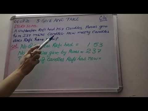 Class 3||Maths||Chapter 3||Give and Take||Word problem||