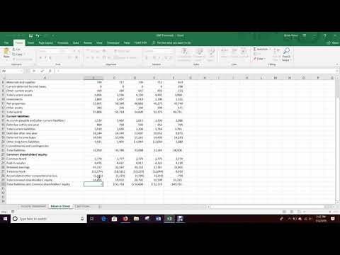 Wiring Financial Statements (Excel 2016)