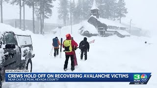 California avalanche | Crews will pause recovery of bodies due to 'hazardous' weather conditions