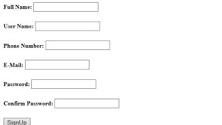 How to create a signup page using html