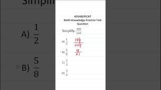 ASVAB/PiCAT Math Knowledge Practice Test Q: Reducing Fractions #acetheasvab with #grammarhero