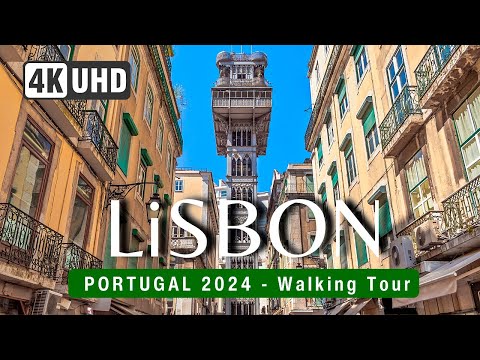 LISBON Walking Tour 4K Portugal  🇵🇹 2024 🐓 CAPTIONS (▶️ 113 min)